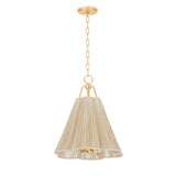 Birdie Medium Pendant 18", Gold Leaf and Natural Rope