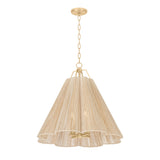 Birdie Large Pendant 28", Gold Leaf and Natural Rope