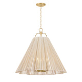 Birdie Extra Large Pendant 37", Gold Leaf and Natural Rope