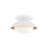 Vera Extra Small Flush Mount 7", White and Gold Leaf