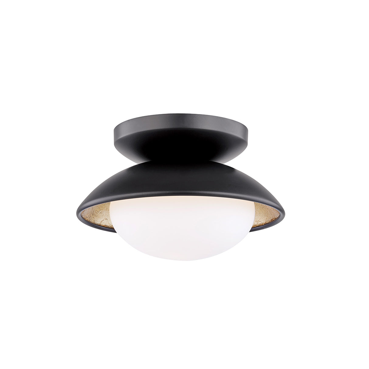 Vera Extra Small Flush Mount 7", Black and Gold Leaf