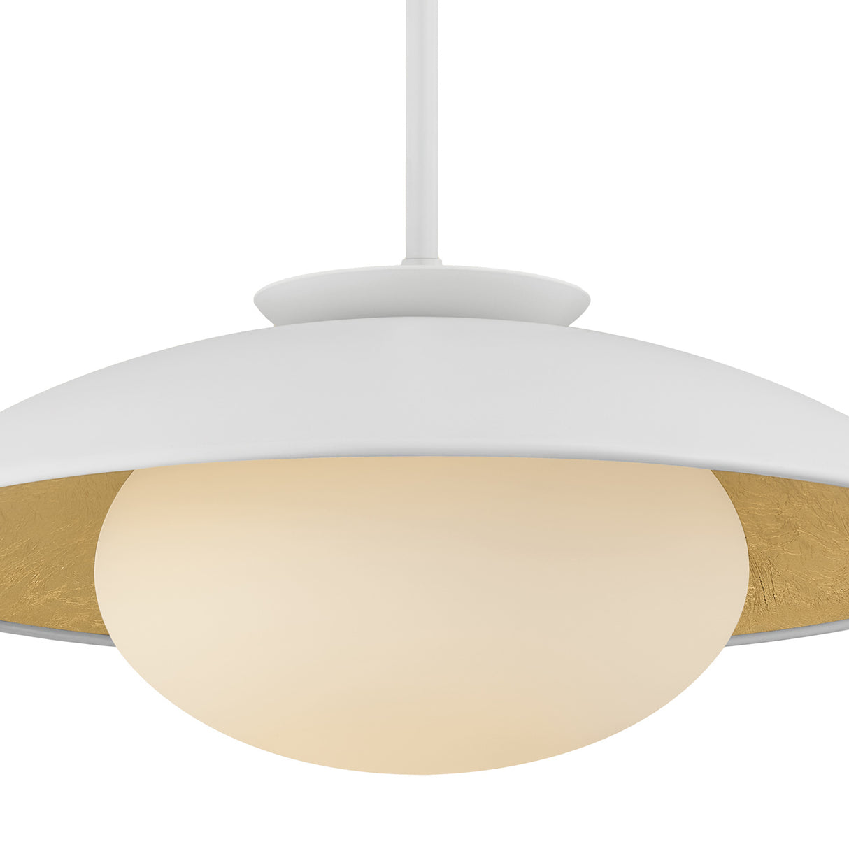 Vera Large Pendant 21", White and Gold Leaf