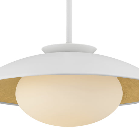 Vera Large Pendant 21", White and Gold Leaf