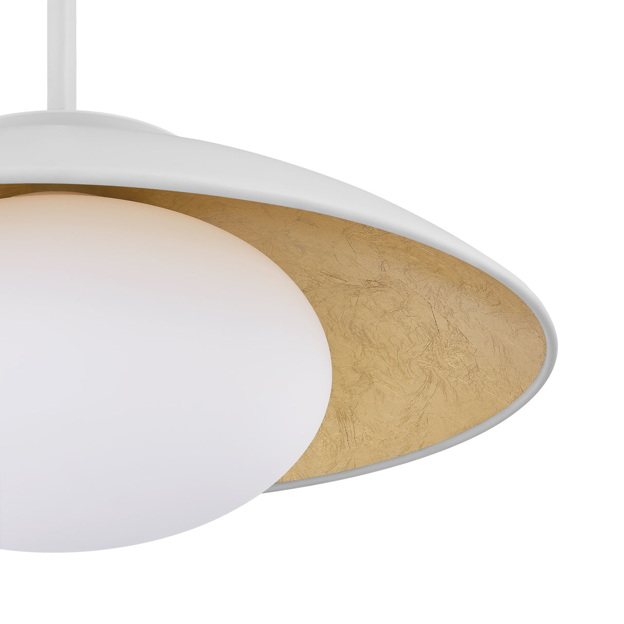 Vera Large Pendant 21", White and Gold Leaf