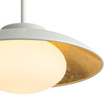 Vera Large Pendant 21", White and Gold Leaf