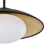 Vera Large Pendant 21", Black and Gold Leaf