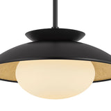 Vera Medium Pendant 14", Black and Gold Leaf