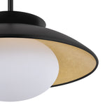 Vera Medium Pendant 14", Black and Gold Leaf