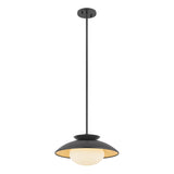 Vera Medium Pendant 14", Black and Gold Leaf