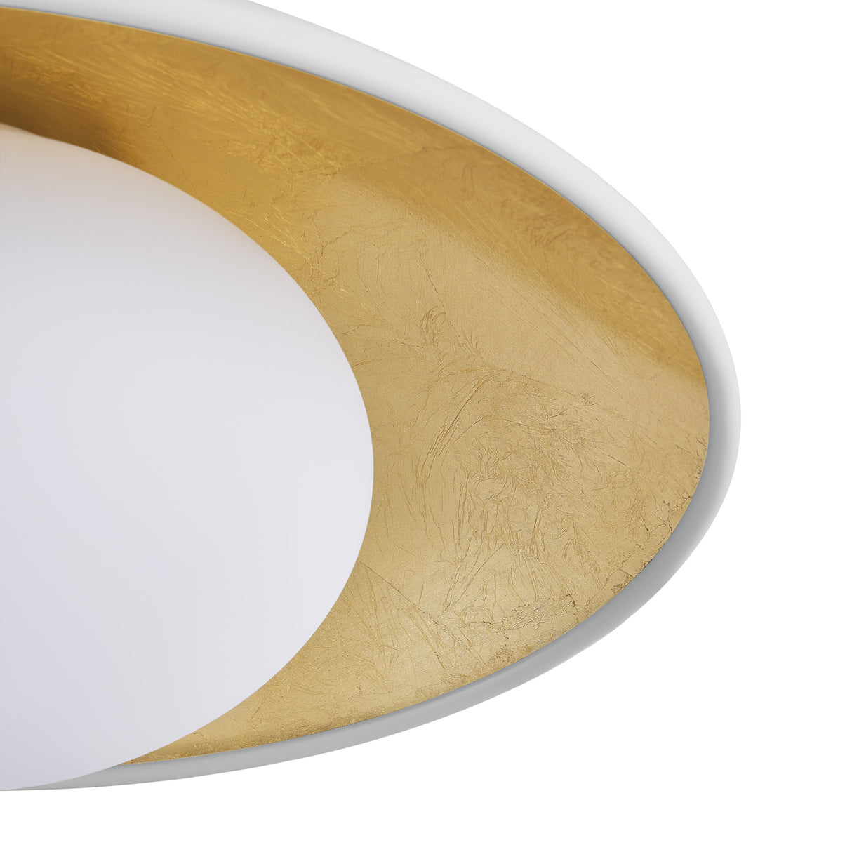 Vera Medium Pendant 14", White and Gold Leaf