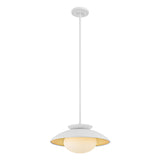 Vera Medium Pendant 14", White and Gold Leaf