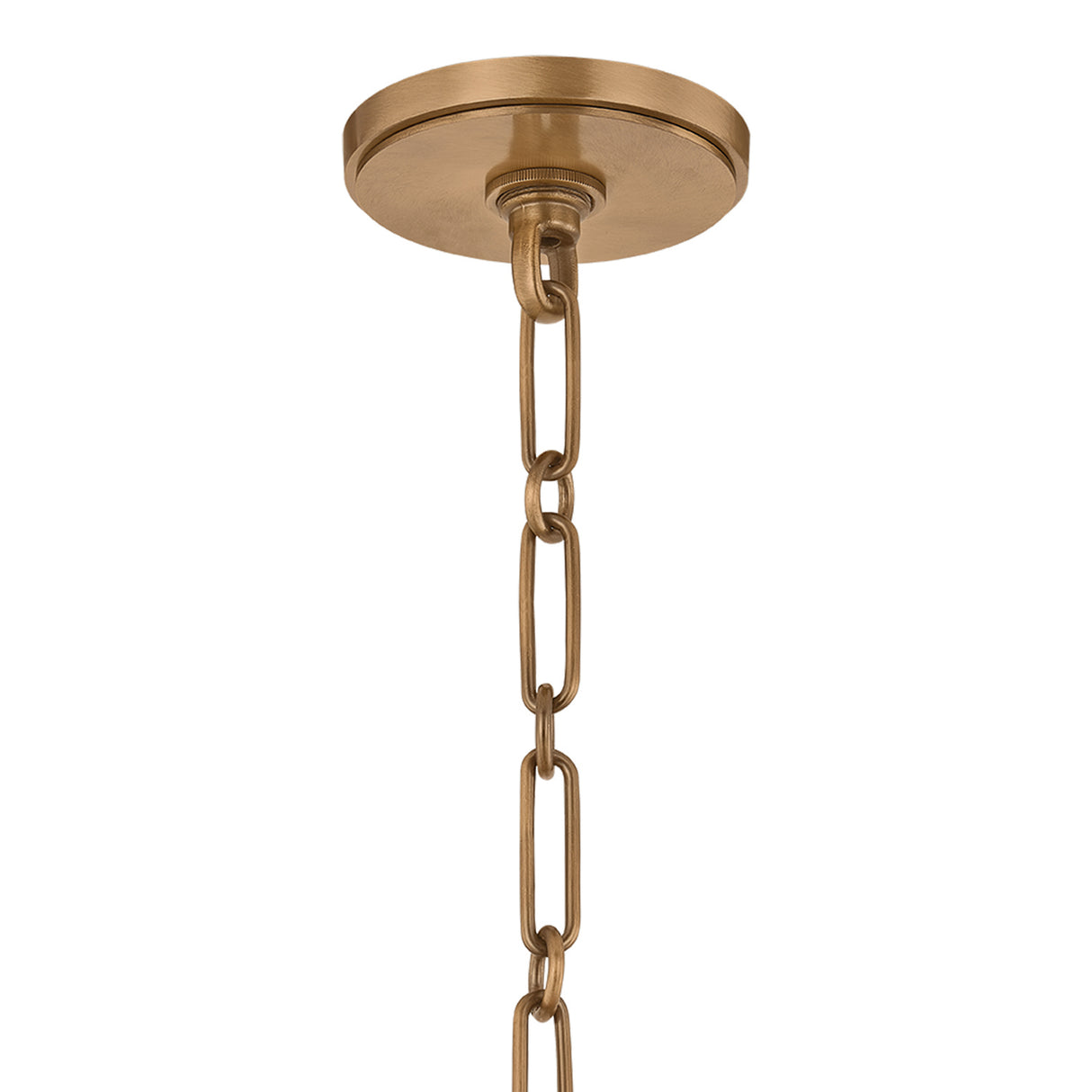 Leonel Medium Pendant 20", Patina Brass and Seeded Cloud Glass