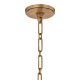 Leonel Medium Pendant 20", Patina Brass and Seeded Cloud Glass