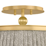 Wilma Semi-Flush 16", Aged Brass and Taupe Print
