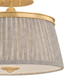 Wilma Semi-Flush 16", Aged Brass and Taupe Print
