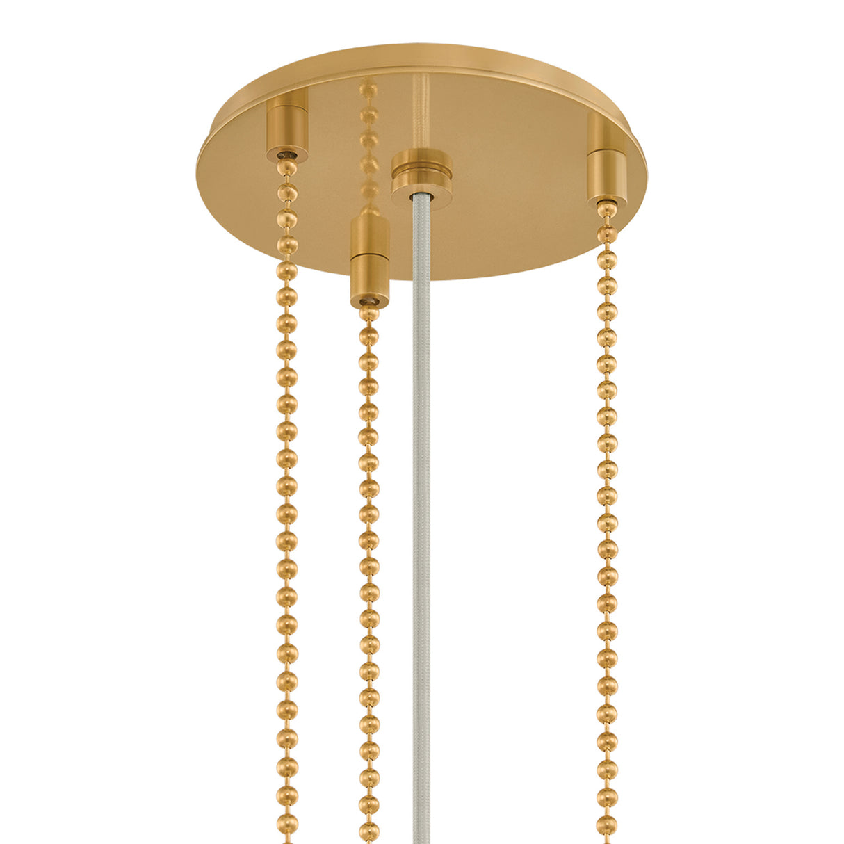 Wilma Medium Pendant 18", Aged Brass and Taupe Print
