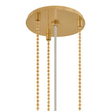 Wilma Medium Pendant 18", Aged Brass and Taupe Print