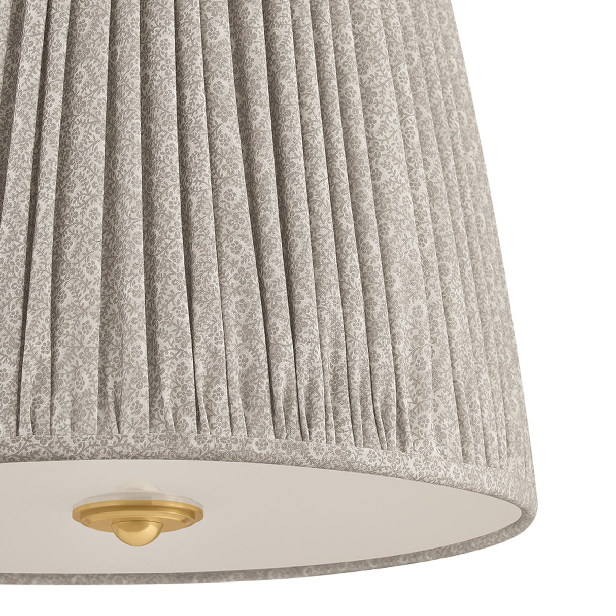 Wilma Medium Pendant 18", Aged Brass and Taupe Print