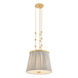 Wilma Medium Pendant 18", Aged Brass and Taupe Print
