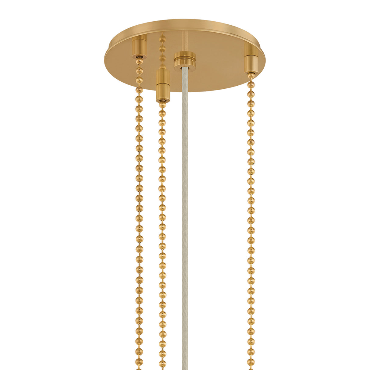 Wilma Large Pendant 28", Aged Brass and Taupe Print