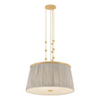 Wilma Large Pendant 28", Aged Brass and Taupe Print