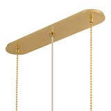 Wilma Linear Pendant 49", Aged Brass and Taupe Print