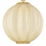 Livia Small Pendant 12", Aged Brass and Buttermilk Glass