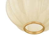Livia Small Pendant 12", Aged Brass and Buttermilk Glass