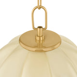 Livia Small Pendant 12", Aged Brass and Buttermilk Glass