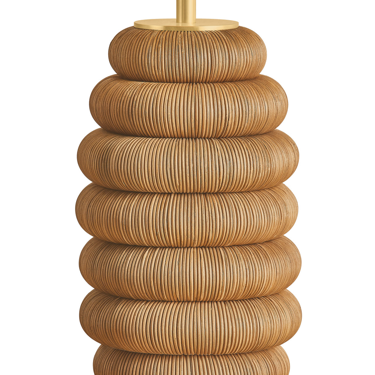 Marisette Table Lamp 28", Aged Brass and Rattan