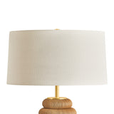 Marisette Table Lamp 28", Aged Brass and Rattan
