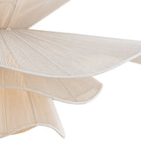 Lotus Chandelier 44", Aged Brass and Natural Cotton