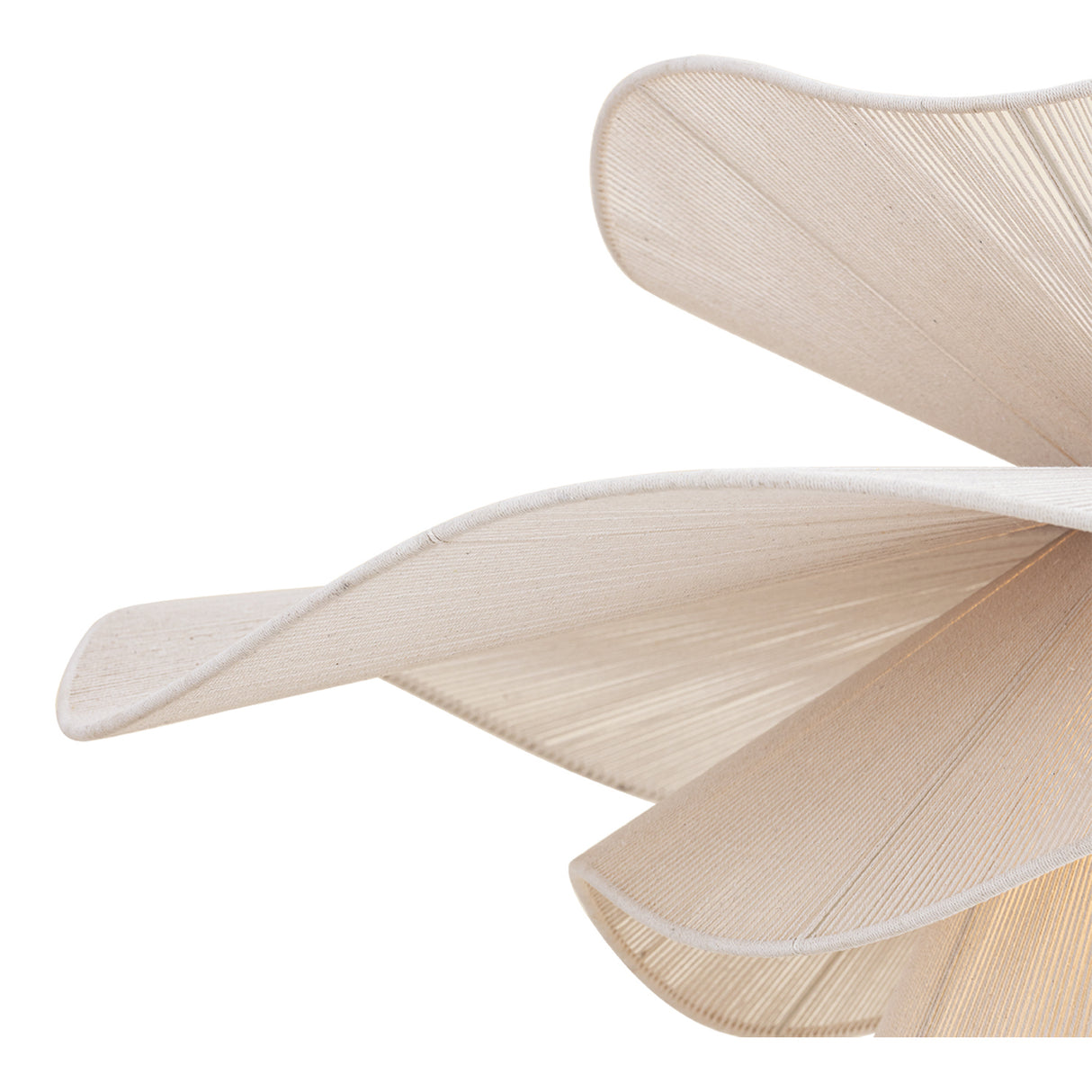 Lotus Chandelier 44", Aged Brass and Natural Cotton