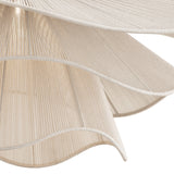Lotus Chandelier 34", Aged Brass and Natural Cotton