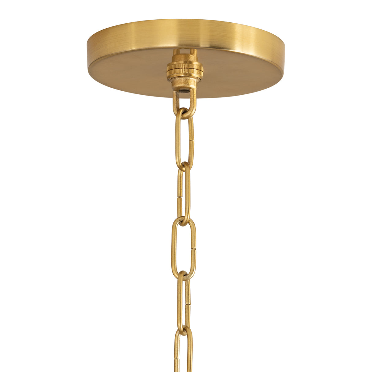 Lotus Pendant 20", Aged Brass and Natural Cotton