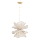 Lotus Pendant 20", Aged Brass and Natural Cotton