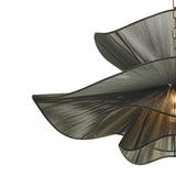 Lotus Chandelier 44", Patina Brass and Rosemary Cotton