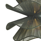 Lotus Pendant 20", Patina Brass and Rosemary Cotton