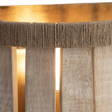 Hannigan Wall Sconce 18", Whitewash Wood and Patina Brass