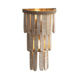 Hannigan Wall Sconce 18", Whitewash Wood and Patina Brass