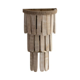 Hannigan Wall Sconce 18", Whitewash Wood and Patina Brass