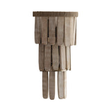 Hannigan Wall Sconce 18", Whitewash Wood and Patina Brass