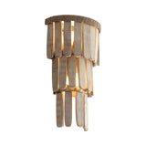 Hannigan Wall Sconce 18", Whitewash Wood and Patina Brass