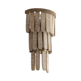Hannigan Wall Sconce 18", Whitewash Wood and Patina Brass