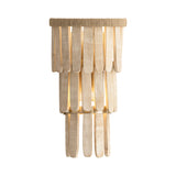 Hannigan Wall Sconce 18", Whitewash Wood and Patina Brass