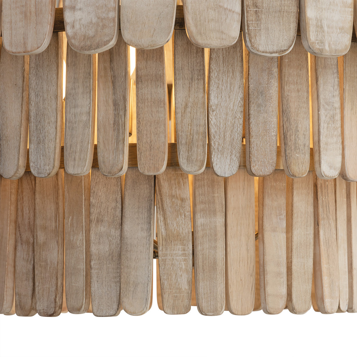 Hannigan Chandelier 26", Whitewash Wood and Patina Brass