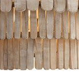 Hannigan Chandelier 26", Whitewash Wood and Patina Brass