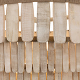 Hannigan Chandelier 37", Whitewash Wood and Patina Brass