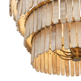 Hannigan Chandelier 37", Whitewash Wood and Patina Brass