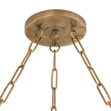 Hannigan Chandelier 37", Whitewash Wood and Patina Brass